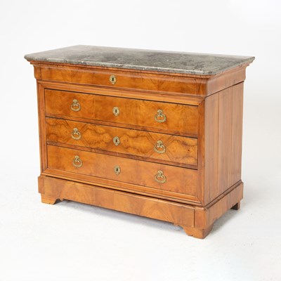 Lot 189 - Louis Phillipe Walnut Four-Drawer Chest of Drawers