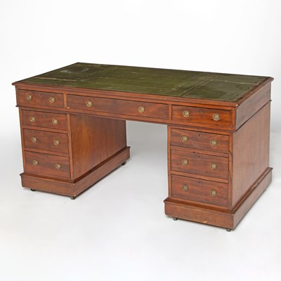 Lot 301 - Regency Style Mahogany Pedestal Desk