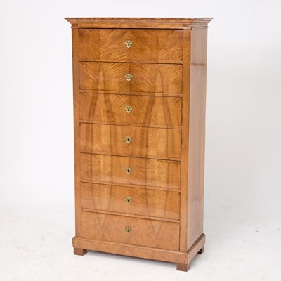 Lot 227 - Biedermeier Fruitwood Seven-Drawer Chest