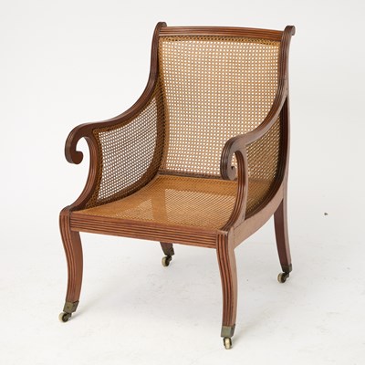 Lot 516 - Regency Mahogany Caned Libary Chair