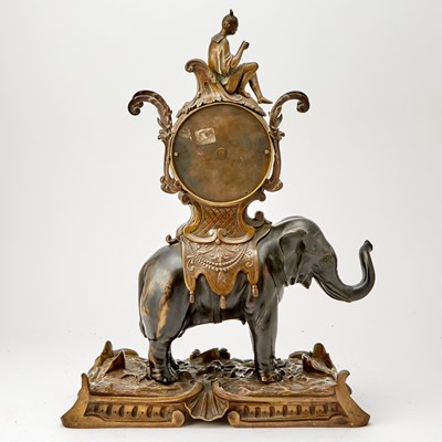 Lot 471 - A Louis XV Style Gilt and Patinated Bronze Elephant Clock