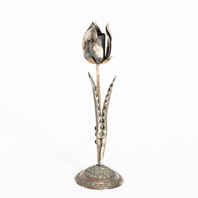 Lot 128 - Sterling Tulip-Form Candlestick