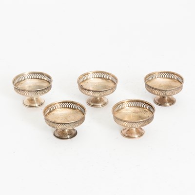 Lot 136 - Set of Five Sterling Footed Salts