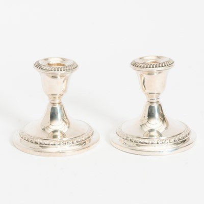 Lot 148 - Pair of Gorham Weighted Sterling Silver Candle Holders