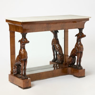 Lot 329 - Continental Marble Top Mahogany Console