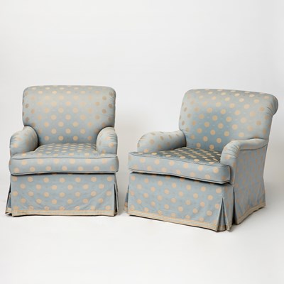 Lot 221 - Pair of Upholstered Club Chairs