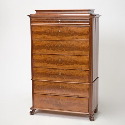 Lot 285 - Empire Mahogany Tall Chest of Drawers