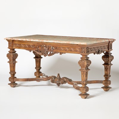 Lot 536 - Régence Style Marble Top Walnut Center Table