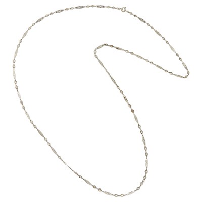 Lot 1146 - Long Platinum and Diamond Necklace