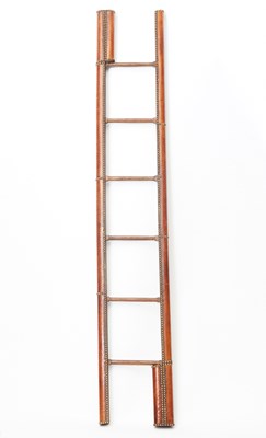 Lot 211 - Regency Style Leather Library Ladder