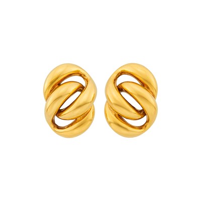 Lot 1106 - Tiffany & Co. Pair of Gold Earclips