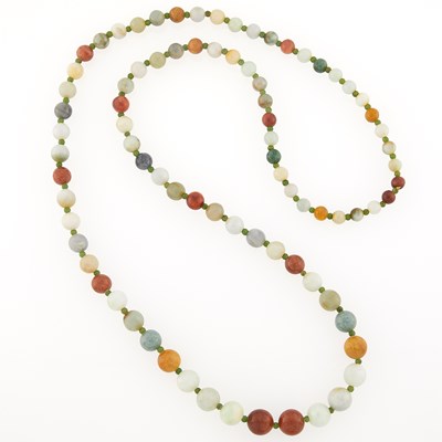 Lot 2120 - Multicolored Jade Bead Necklace