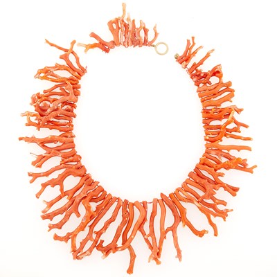 Lot 2108 - Branch Coral Fringe Necklace