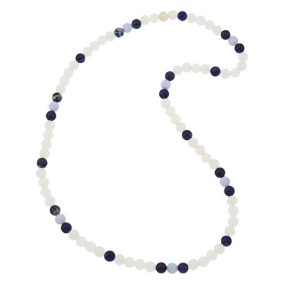 Lot 2147 - Sodalite, Blue Agate and Chalcedony Bead Necklace