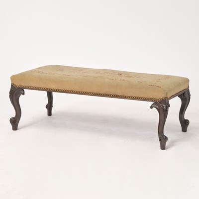 Lot 160 - George III Style Needlepoint Upholstered Mahogany Bench