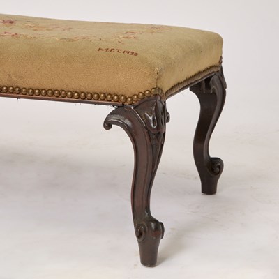 Lot 160 - George III Style Needlepoint Upholstered Mahogany Bench