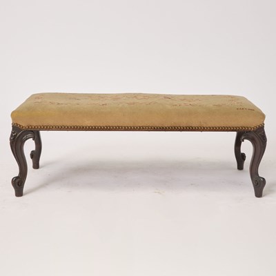 Lot 160 - George III Style Needlepoint Upholstered Mahogany Bench