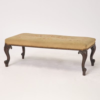 Lot 160 - George III Style Needlepoint Upholstered Mahogany Bench