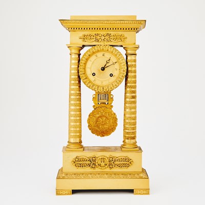 Lot 351 - French Empire style Gilt Bronze Clock