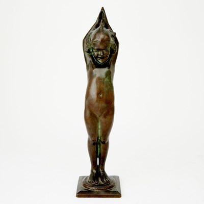 Lot 248 - American Patinated Bronze Figure of a Young Girl