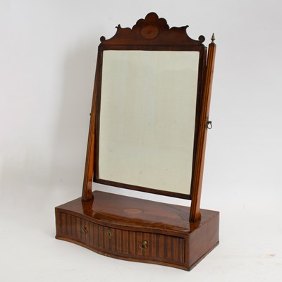 Lot 142 - George III Style Inlaid Mahogany and Satinwood Dressing Glass