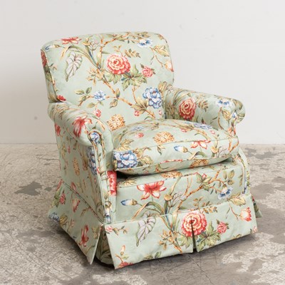 Lot 337 - Floral Pattern Upholstered Club Chair