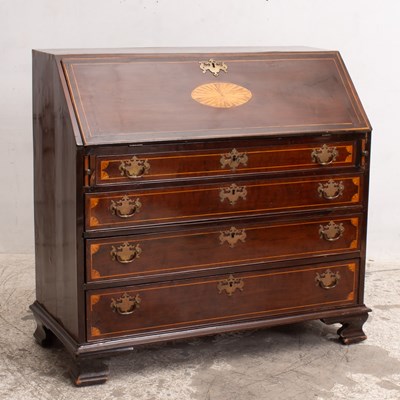 Lot 329 - Georgian Revival Inlaid Mahogany Slant Front Desk