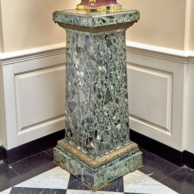 Lot 143 - Pair of Gilt-Bronze Mounted Green Marble Plinths