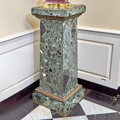 Lot 143 - Pair of Gilt-Bronze Mounted Green Marble Plinths