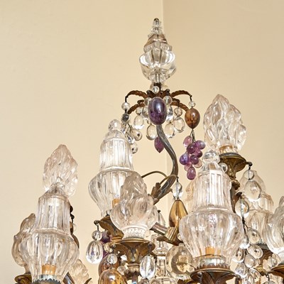 Lot 142 - Pair of Louis XV Style Ormolu, Cut Glass and Rock Crystal Candelabra