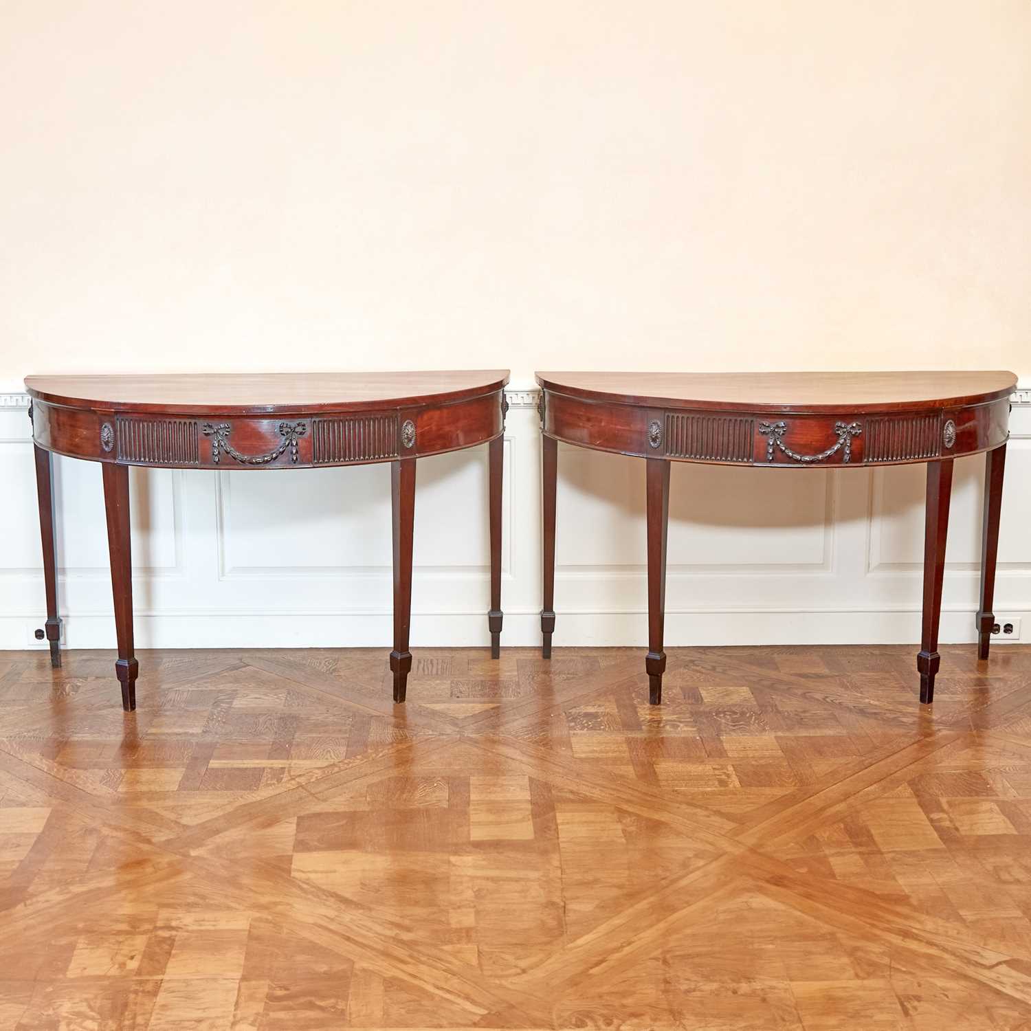 Lot 124 - Pair of George III Style Mahogany Pier Tables