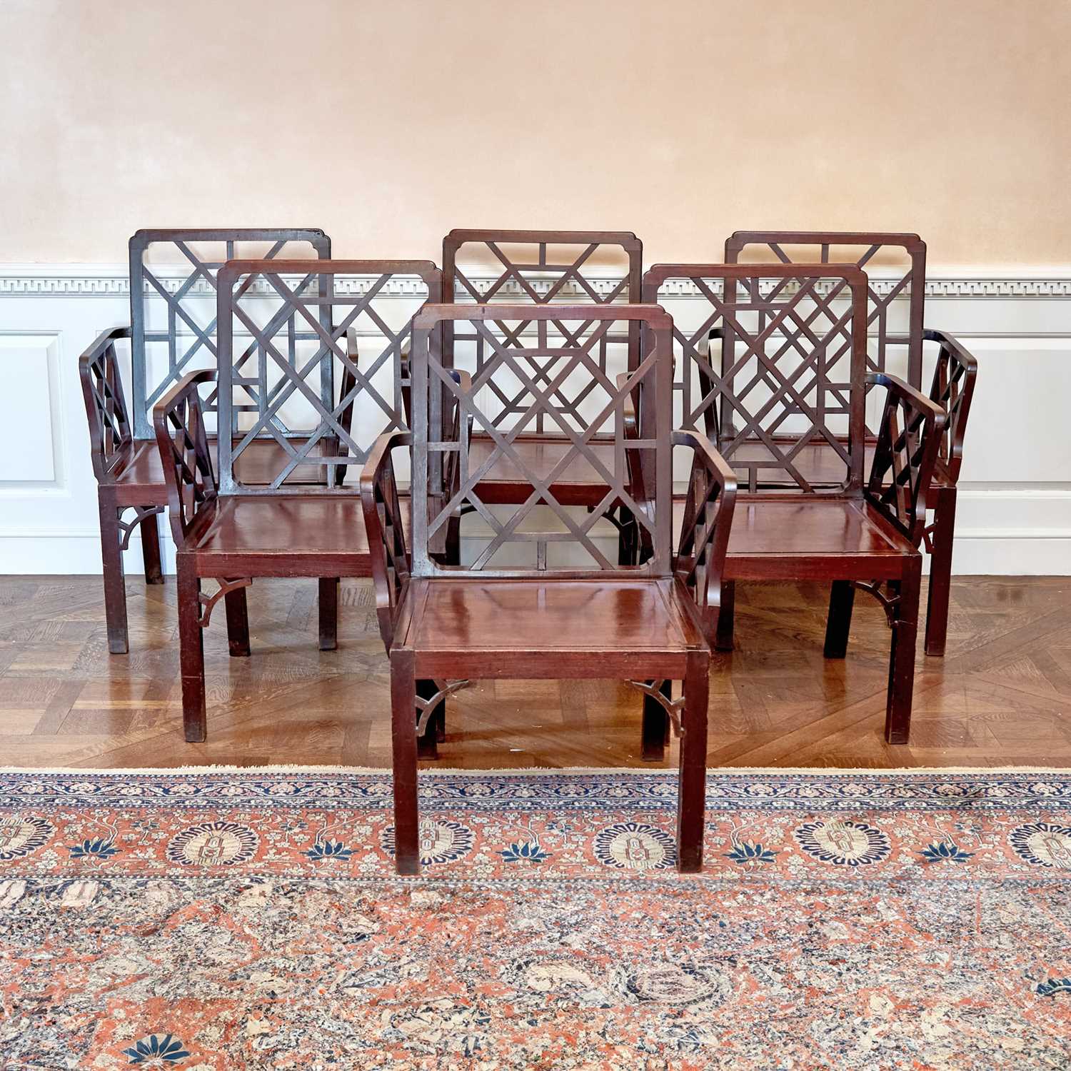 Lot 116 - Set of Six George III Mahogany Hall Armchairs