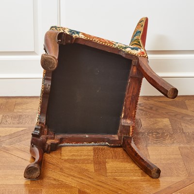 Lot 100 - Pair of George II Needlework-Upholstered Walnut Side Chairs