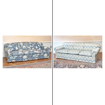 Lot 154 - Modern Floral Upholstered Loose Cushion Sofa