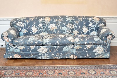 Lot 154 - Modern Floral Upholstered Loose Cushion Sofa