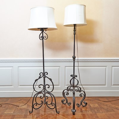 Lot 150 - Wrought Iron Candlestick Floor Lamp