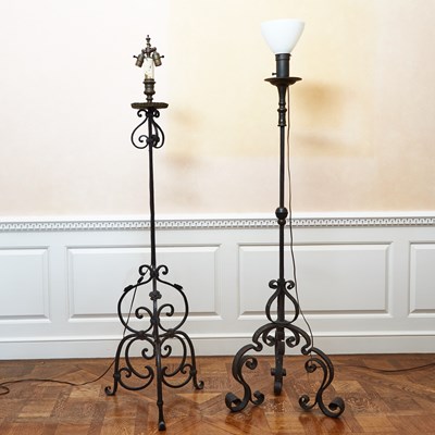 Lot 150 - Wrought Iron Candlestick Floor Lamp