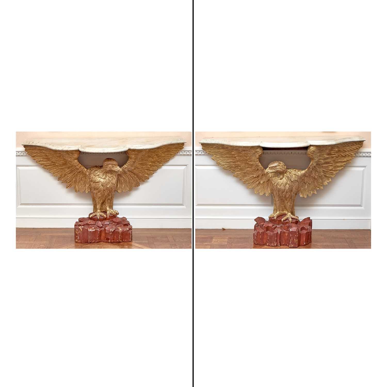 Lot 106 - Pair of George II Style Giltwood Consoles