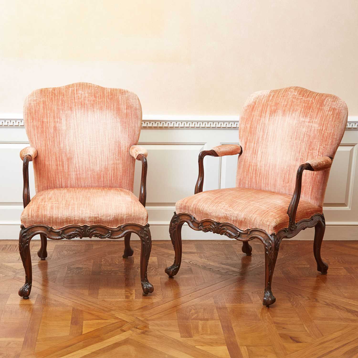 Lot 115 - Pair of Early George III Mahogany Armchairs