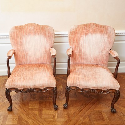 Lot 115 - Pair of Early George III Mahogany Armchairs