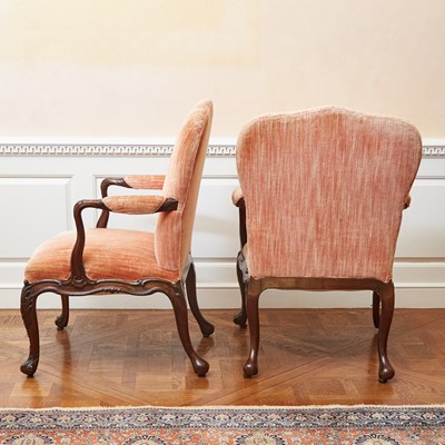 Lot 115 - Pair of Early George III Mahogany Armchairs