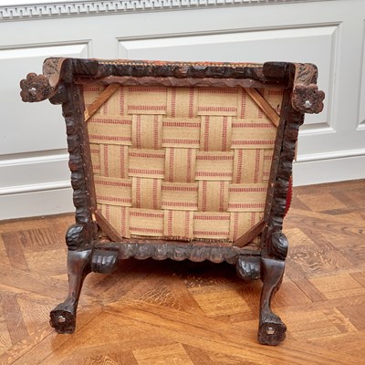 Lot 109 - George II Style Needlework-Upholstered Walnut Library Armchair