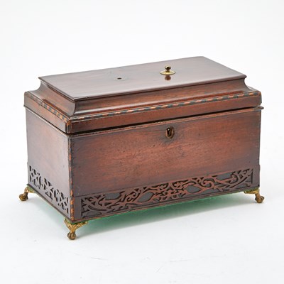 Lot 112 - George II Inlaid Mahogany Tea Caddy