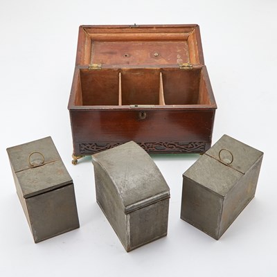 Lot 112 - George II Inlaid Mahogany Tea Caddy