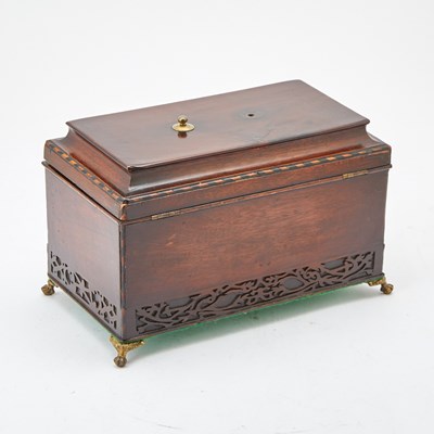 Lot 112 - George II Inlaid Mahogany Tea Caddy