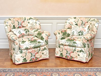 Lot 151 - Modern Floral Upholstered Three-Seat Sofa