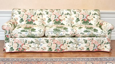 Lot 151 - Modern Floral Upholstered Three-Seat Sofa