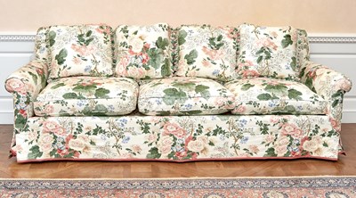 Lot 151 - Modern Floral Upholstered Three-Seat Sofa