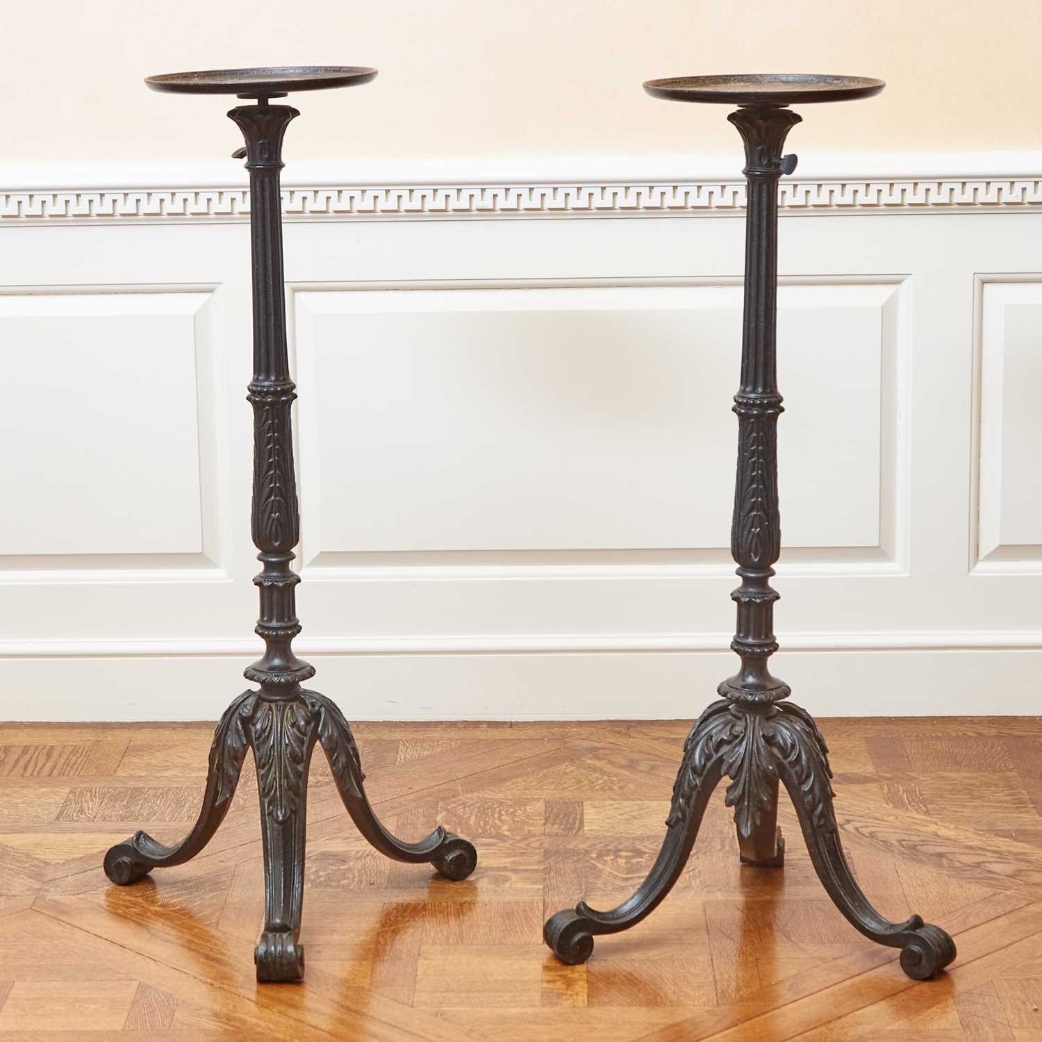 Lot 140 - Pair of German Fer de Berlin (Royal Ironworks) Cast Iron Torchères