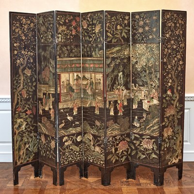 Lot 166 - Chinese Coromandel Seven-Panel Screen